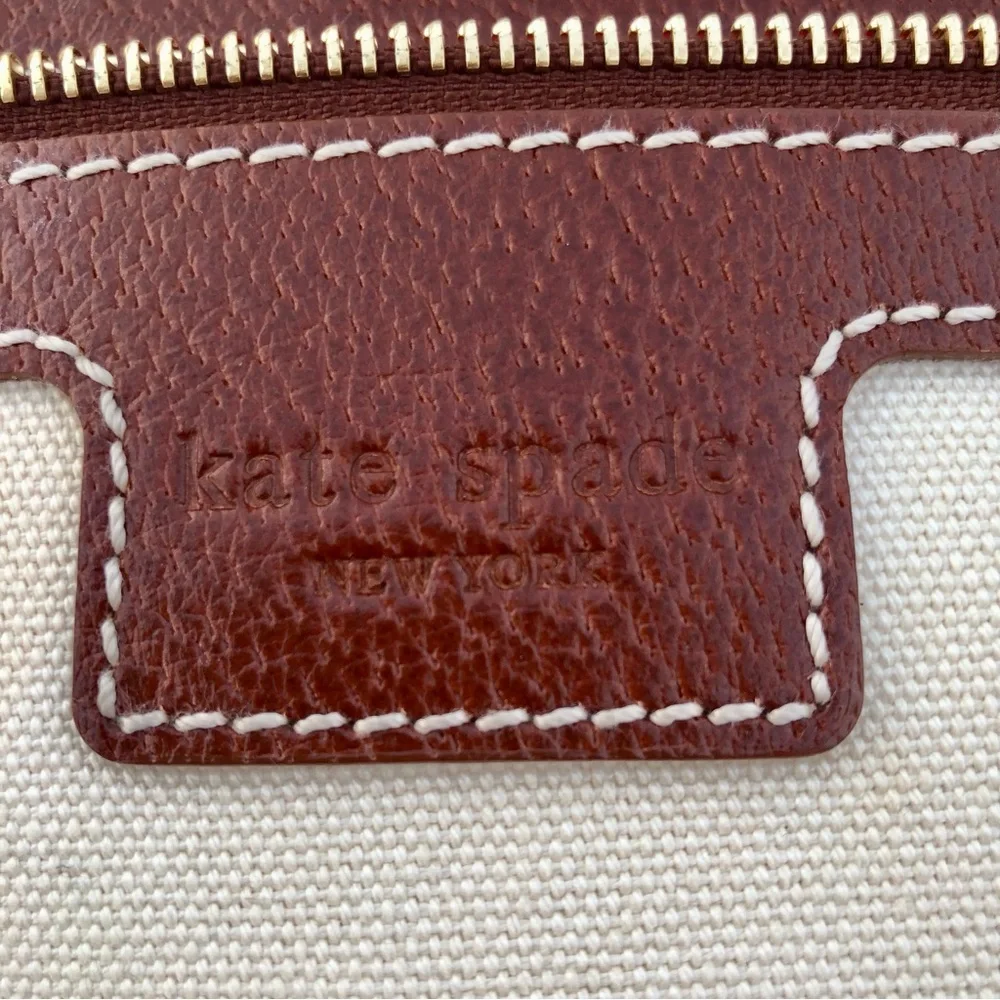 Kate Spade Canvas Clutch Cream Convertible Foldover Tote Bag